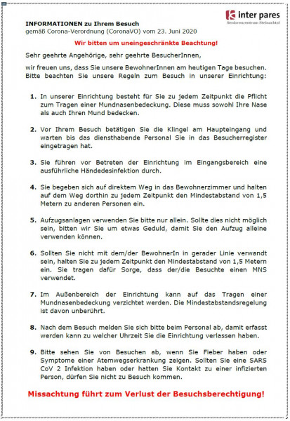 Besuchsregelung