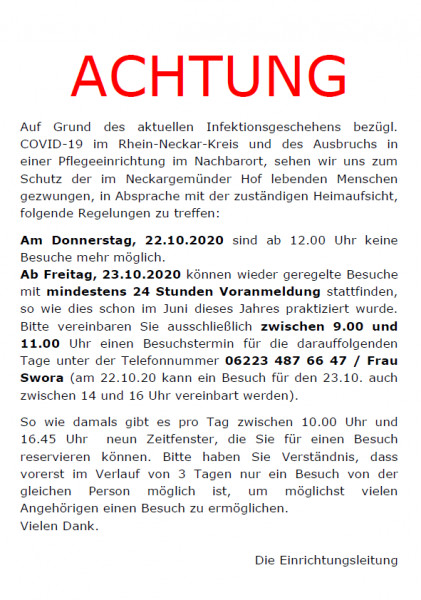 Besucherregelung Corona_22.10.2020
