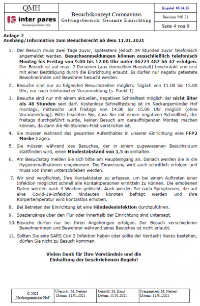 News_Besucherregelungen ab 11.01.2021